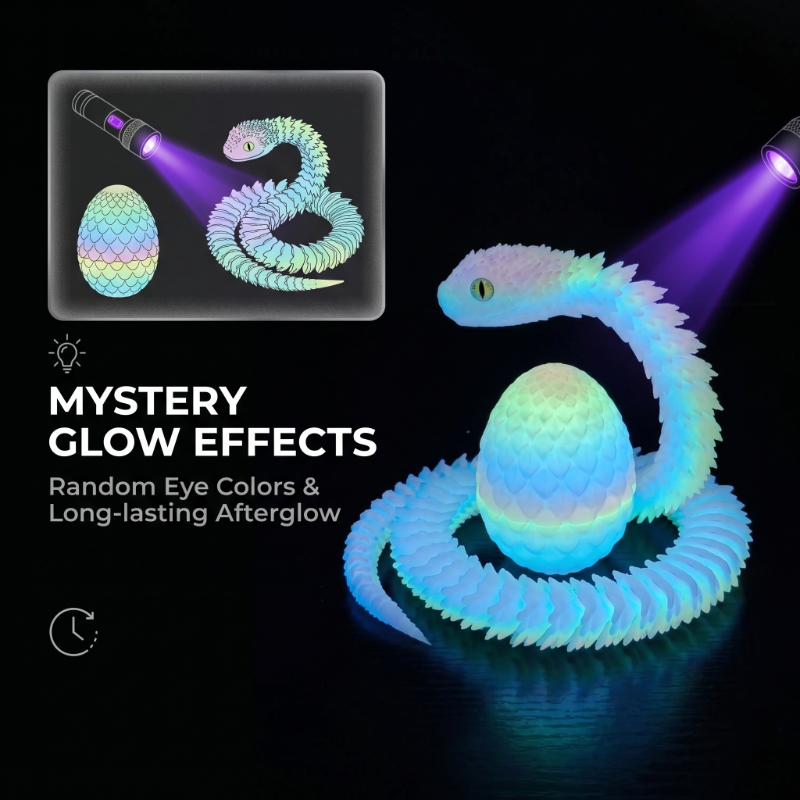 Luminous Rainbow Snake Egg Animal Game Set, 2pcs